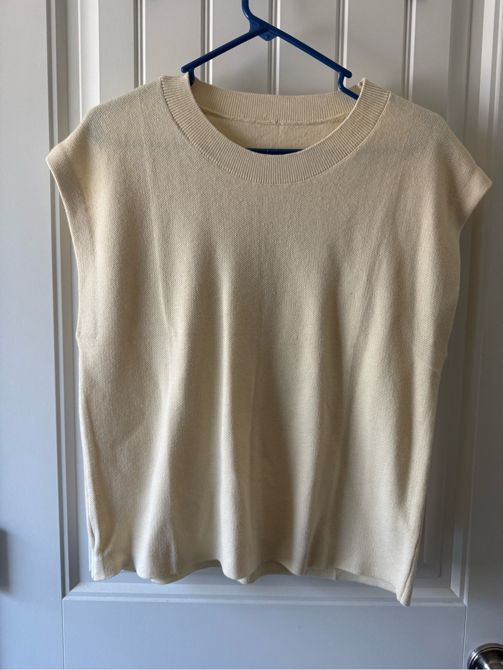 Cream Knit Sleeveless Sweater Top - NEVER WORN